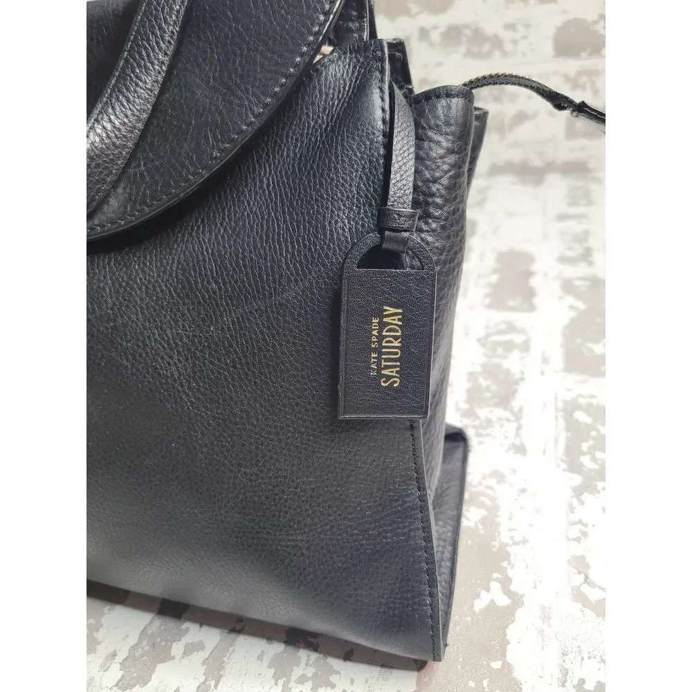 3499 Kate‎ Spade Saturday Satchel Black Handbag Purse